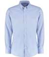 K182 KK182 Kustom Kit Slim Fit Stretch Long Sleeve Oxford Shirt Light Blue colour image
